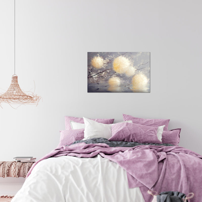 Runa Art Bild Pusteblumen Modern Wandbilder Wohnzimmer Schlafzimmer 1 Teilig - Made In Germany - Abstrakt Grau Beige Flur 044215a