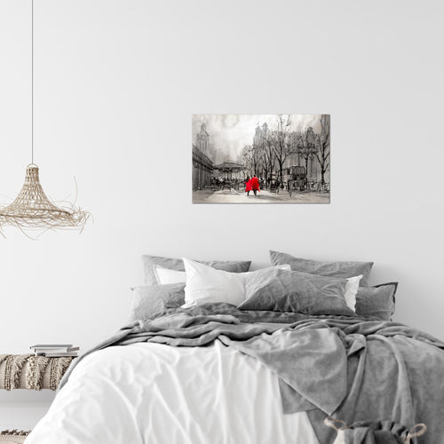 Runa Art Bild London Modern Wandbilder Wohnzimmer Schlafzimmer 1 Teilig - Made In Germany - Stadt Abstrakt Grau Flur 009715c