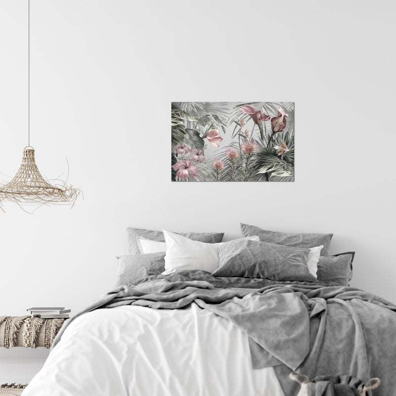 Runa Art Bild Blumen Modern Wandbilder Wohnzimmer 1 Teilig - Made In Germany - Vintage Natur Grau Flur 043315c