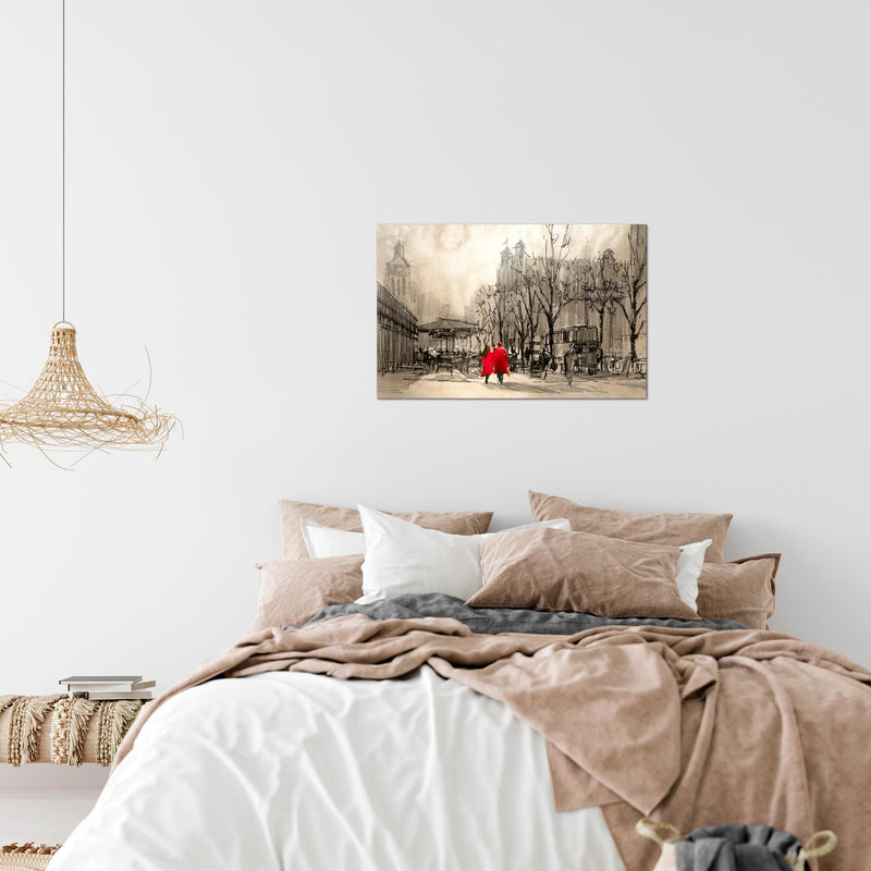 Runa Art Bild London Modern Wandbilder Wohnzimmer Schlafzimmer 1 Teilig - Made In Germany - Stadt Abstrakt Braun Flur 009715a