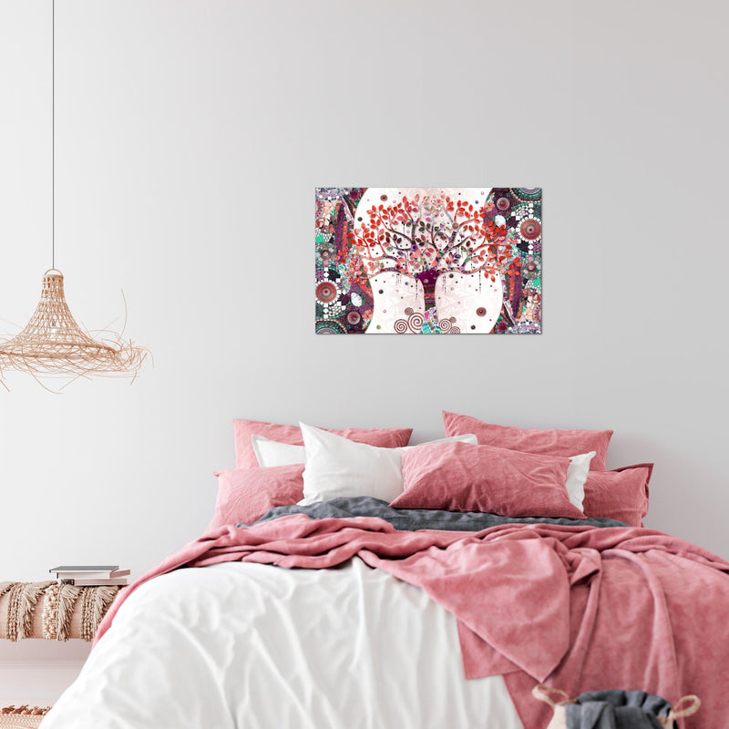 Runa Art Bild Modern Wandbilder Wohnzimmer Schlafzimmer 1 Teilig - Made In Germany - Gustav Klimt - Baum des Lebens Rosa Flur 004615c