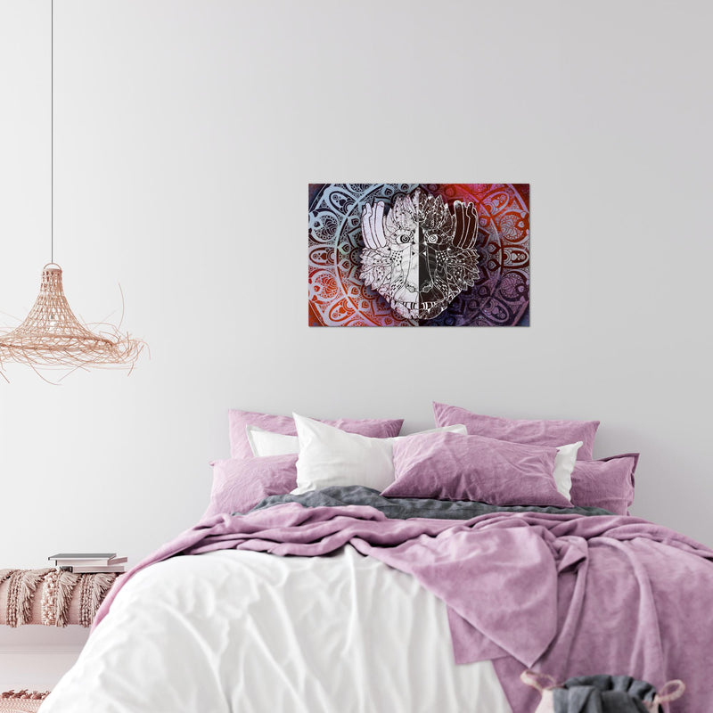 Runa Art Bild Mandala Abstrakt Modern Wandbilder Wohnzimmer Schlafzimmer 1 Teilig - Made In Germany - Orientalisch Lila Violett Flur 040115b