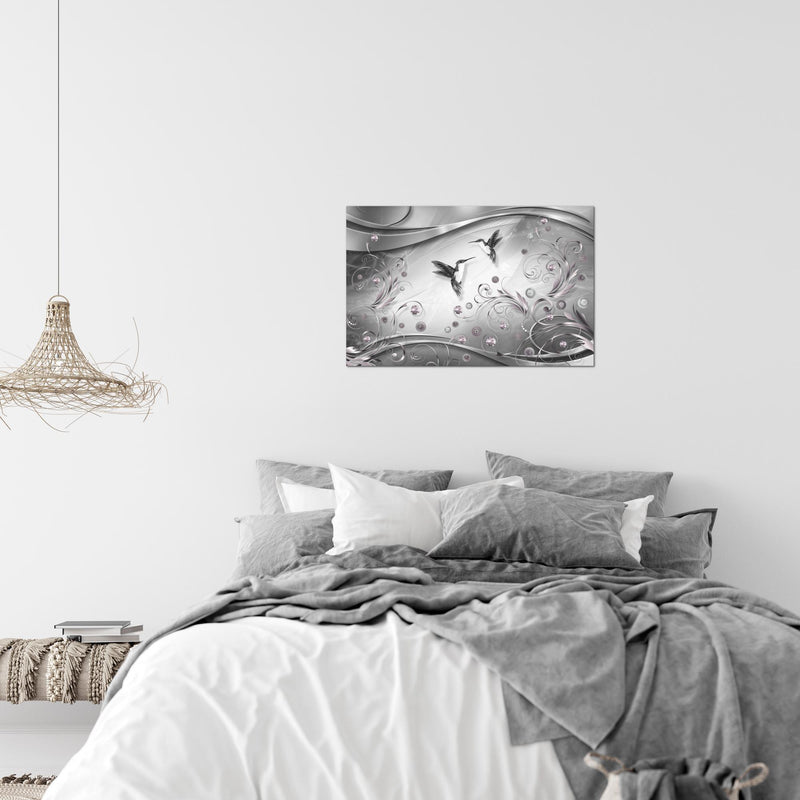Runa Art Bild Vintage Vogel Modern Wandbilder Wohnzimmer Schlafzimmer 1 Teilig - Made In Germany - Abstrakt Schwarz Weiss Flur 038315c