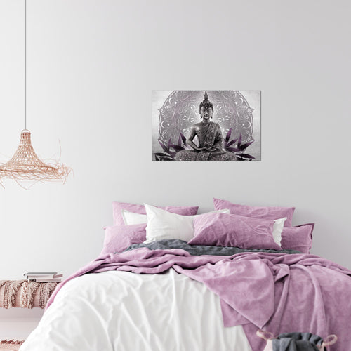 Runa Art Bild Buddha Modern Wandbilder Wohnzimmer Schlafzimmer 1 Teilig - Made In Germany - Orientalisch Schwarz Weiss Flur 031215c