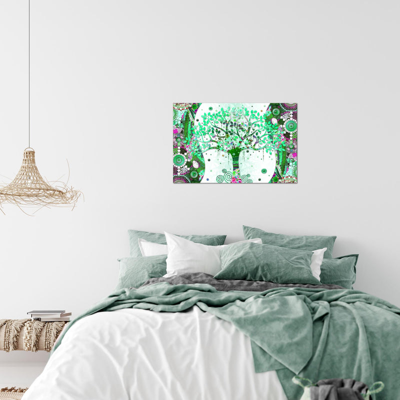 Runa Art Bild Modern Wandbilder Wohnzimmer Schlafzimmer 1 Teilig - Made In Germany - Gustav Klimt - Baum des Lebens Grün Flur 004615b