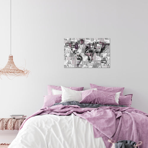 Runa Art Bild Weltkarte Banksy Collage Modern Wandbilder Wohnzimmer Büro 1 Teilig - Made In Germany - Pop Art Bunt Flur 104515a