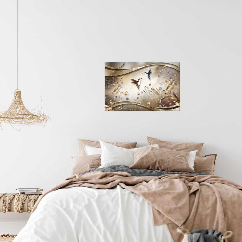 Runa Art Bild Vintage Vogel Modern Wandbilder Wohnzimmer Schlafzimmer 1 Teilig - Made In Germany - Abstrakt Biege Braun Flur 038315a