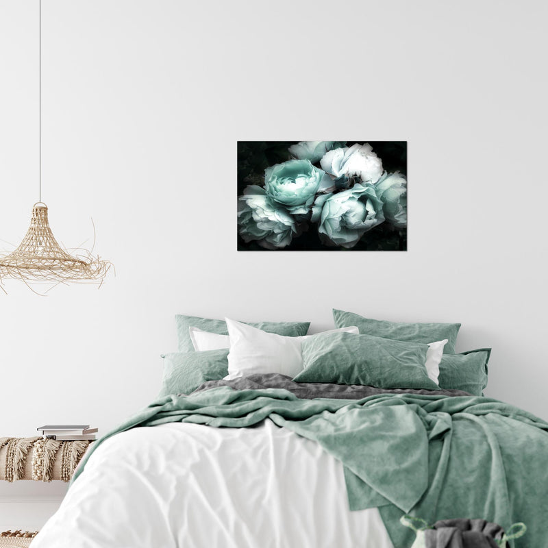 Runa Art Bild Blumen Rosen Modern Wandbilder Wohnzimmer 1 Teilig - Made In Germany - Vintage Schwarz Bunt Flur 039115b