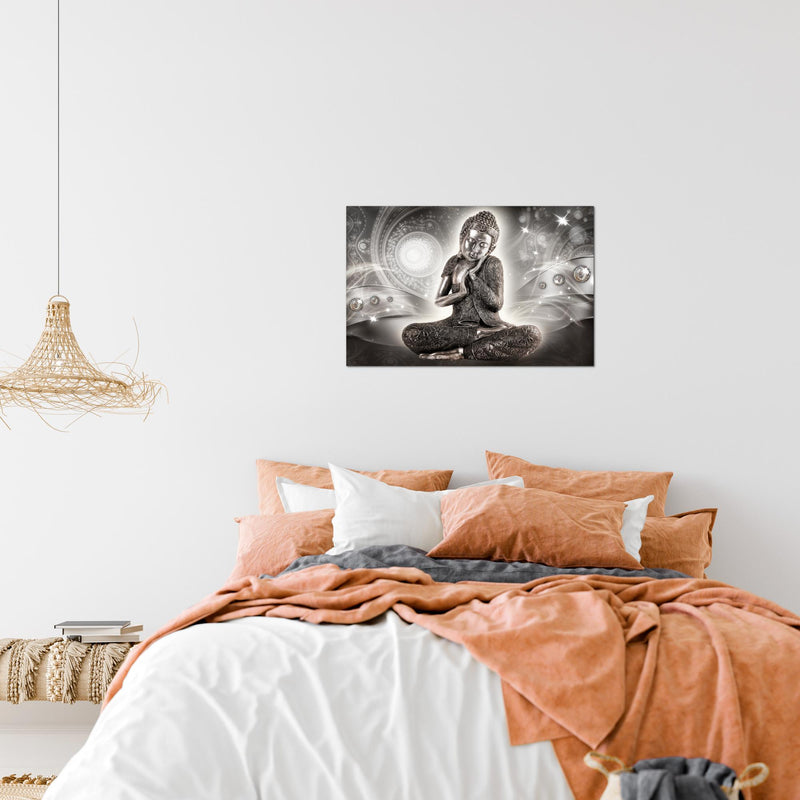 Runa Art Bild Buddha Zen Modern Wandbilder Wohnzimmer Schlafzimmer 1 Teilig - Made In Germany - Feng Shui Grau Flur 041615b