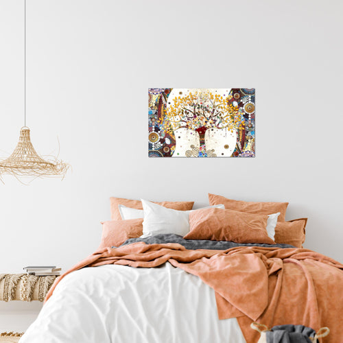 Runa Art Bild Modern Wandbilder Wohnzimmer Schlafzimmer 1 Teilig - Made In Germany - Gustav Klimt - Baum des Lebens Bunt Flur 004615a
