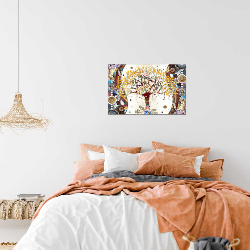 Runa Art Bild Modern Wandbilder Wohnzimmer Schlafzimmer 1 Teilig - Made In Germany - Gustav Klimt - Baum des Lebens Bunt Flur 004615a