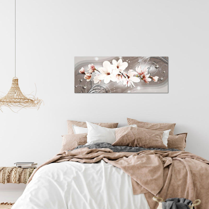 Runa Art Wandbild Landschaft 100 x 40 cm Modern Bild auf Vlies Leinwand Blau Wohnzimmer Schlafzimmer Büro Natur 006212a