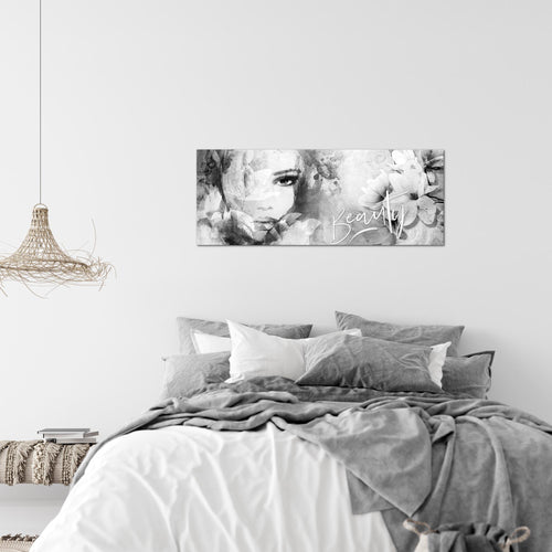 Runa Art Wandbild Blumen Vintage 1 Teilig 100 x 40 cm Modern Bild auf Vlies Leinwand Frau Wohnzimmer Bunt 039312c