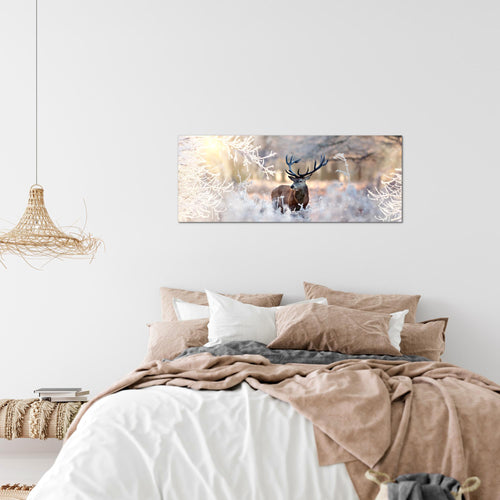 Runa Art Wandbild Landschaft 100 x 40 cm Modern Bild auf Vlies Leinwand Grün Wohnzimmer Schlafzimmer Büro Natur 004112a