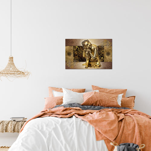 Runa Art Bild Buddha Zen Modern Wandbilder Wohnzimmer Schlafzimmer 1 Teilig - Made In Germany - Feng Shui Gold Flur 041315a