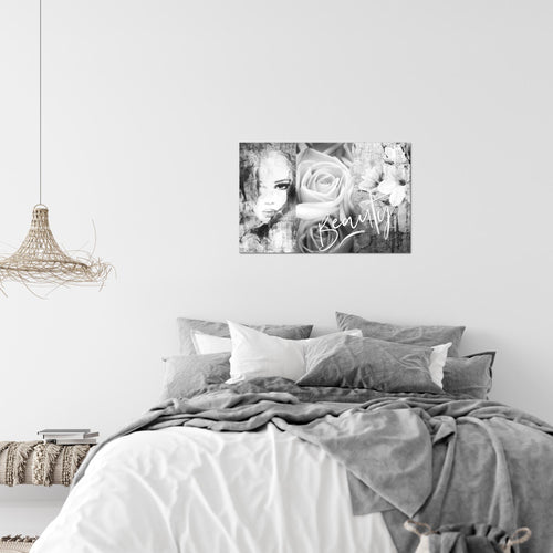 Runa Art Bild Blumen Vintage Modern Wandbilder Wohnzimmer 1 Teilig - Made In Germany - Frau Bunt Flur 039315c