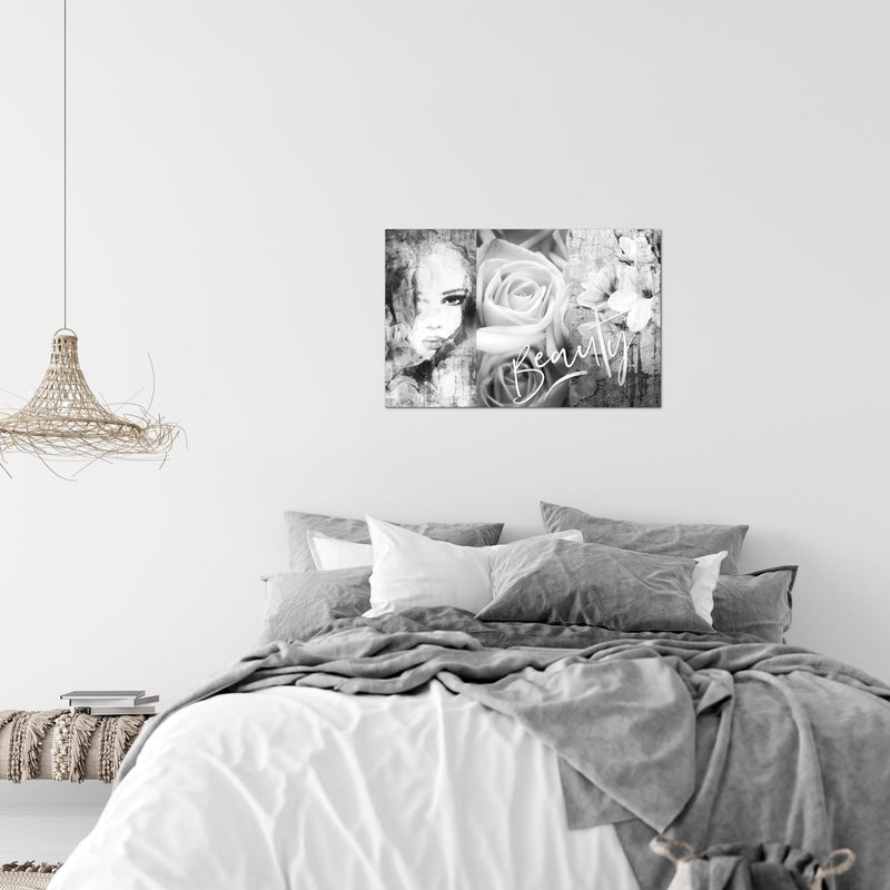 Runa Art Bild Blumen Vintage Modern Wandbilder Wohnzimmer 1 Teilig - Made In Germany - Frau Bunt Flur 039315c