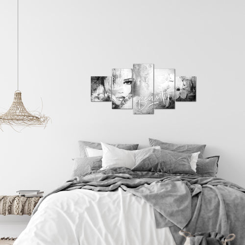 Runa Art Wandbilder Blumen Vintage 5 Teilig Bild auf Vlies Leinwand Deko Wohnzimmer Frau Bunt 039352c