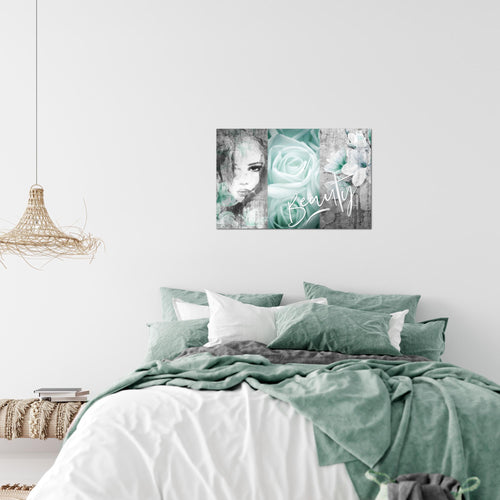 Runa Art Bild Blumen Vintage Modern Wandbilder Wohnzimmer 1 Teilig - Made In Germany - Frau Bunt Flur 039315b