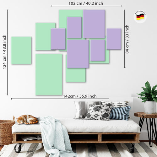 Novart Wandbilder Set Boho Gold Blätter Home - KEIN EXTRA RAHMEN BENÖTIGT -  Modern Deko  - Wohnzimmer Schlafzimmer N021563a