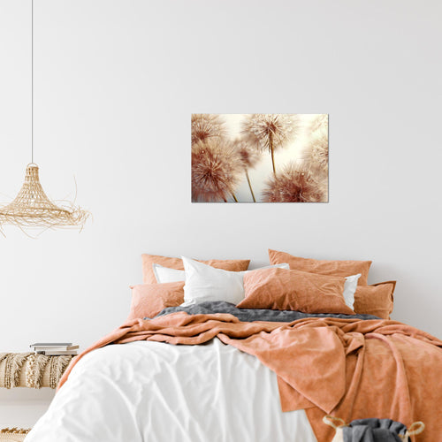 Runa Art Bild Blumen Pusteblumen Modern Wandbilder Wohnzimmer 1 Teilig - Made In Germany - Natur Beige Flur 042015b