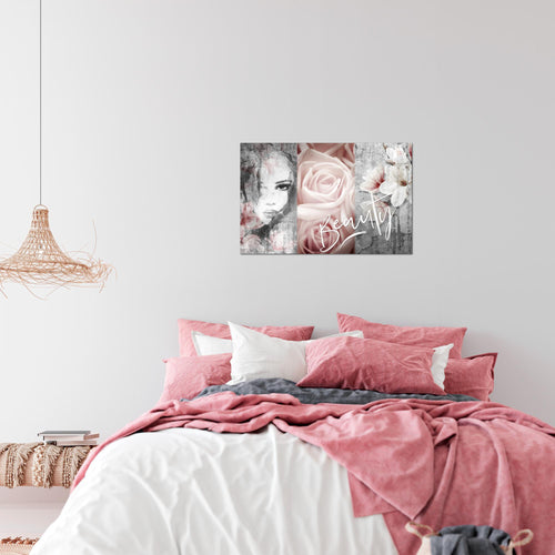 Runa Art Bild Blumen Vintage Modern Wandbilder Wohnzimmer 1 Teilig - Made In Germany - Frau Bunt Flur 039315a