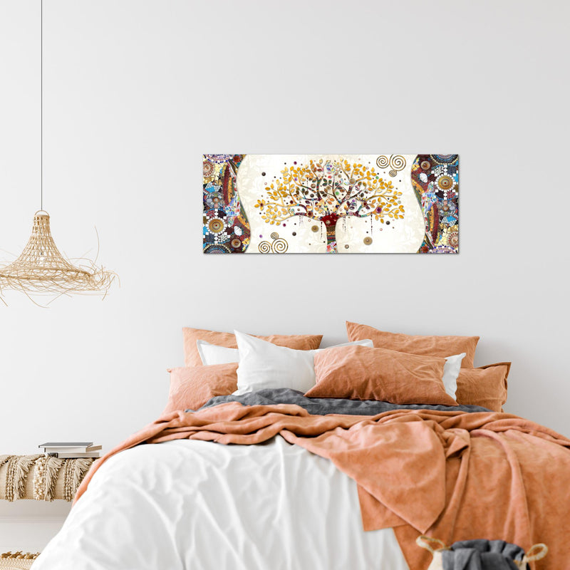 Runa Art Wandbild Landschaft 100 x 40 cm Modern Bild auf Vlies Leinwand Grün Wohnzimmer Schlafzimmer Büro Natur 004612a