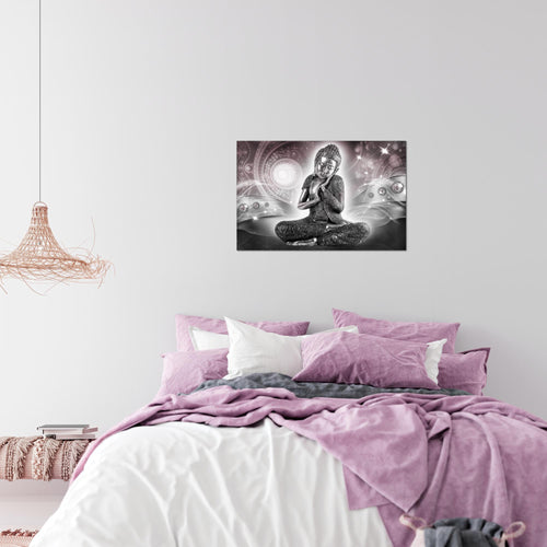 Runa Art Bild Buddha Zen Modern Wandbilder Wohnzimmer Schlafzimmer 1 Teilig - Made In Germany - Feng Shui Rosa Grau Flur 041615c