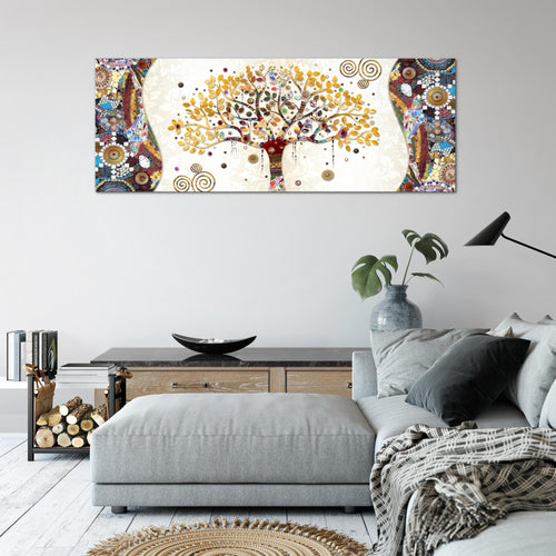 Runa Art Wandbild Landschaft 100 x 40 cm Modern Bild auf Vlies Leinwand Grün Wohnzimmer Schlafzimmer Büro Natur 004612a