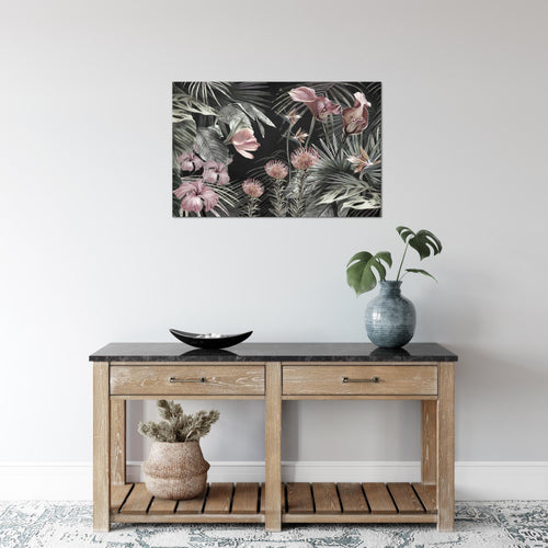 Runa Art Bild Blumen Modern Wandbilder Wohnzimmer 1 Teilig - Made In Germany - Vintage Natur Grün Flur 043315b