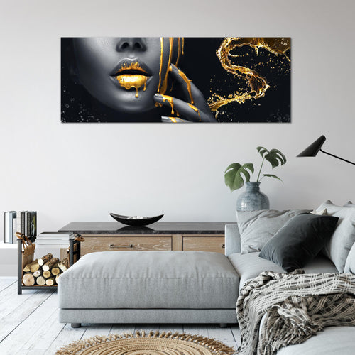 Runa Art Wandbild Abstrakt 100 x 40 cm Modern Bild auf Vlies Leinwand Grau Wohnzimmer Schlafzimmer Büro Minimalismus 041512a