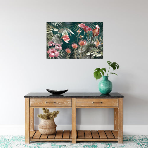 Runa Art Bild Blumen Modern Wandbilder Wohnzimmer 1 Teilig - Made In Germany - Vintage Natur Grün Bunt Flur 043315a