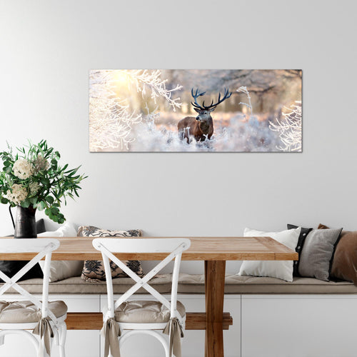 Runa Art Wandbild Landschaft 100 x 40 cm Modern Bild auf Vlies Leinwand Grün Wohnzimmer Schlafzimmer Büro Natur 004112a