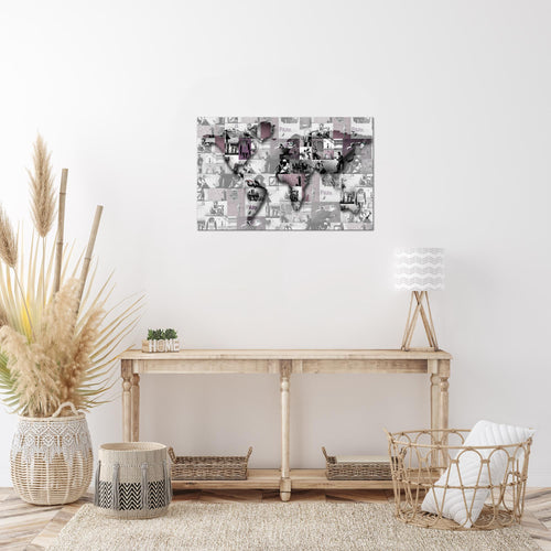 Runa Art Bild Weltkarte Banksy Collage Modern Wandbilder Wohnzimmer Büro 1 Teilig - Made In Germany - Pop Art Bunt Flur 104515a