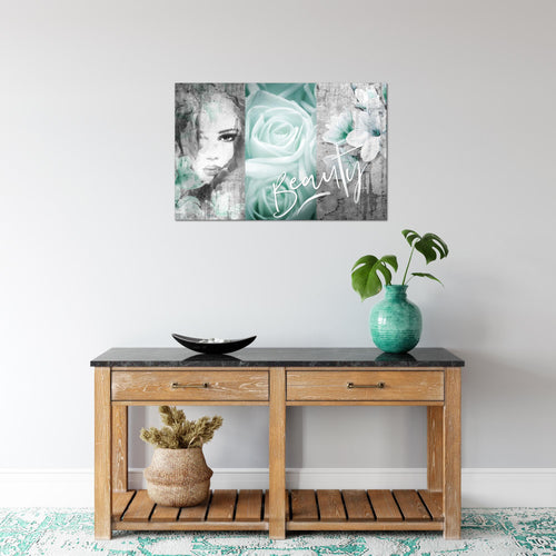Runa Art Bild Blumen Vintage Modern Wandbilder Wohnzimmer 1 Teilig - Made In Germany - Frau Bunt Flur 039315b