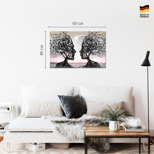 Runa Art Bild Abstrakt Modern Wandbilder Wohnzimmer Schlafzimmer Büro 1 Teilig - Made In Germany - Schwarz Gesichter Flur 044815b