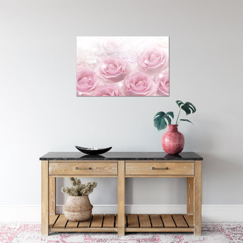 Runa Art Bild Blumen Rosen Modern Wandbilder Wohnzimmer 1 Teilig - Made In Germany - Vintage Rosa Flur 017215a