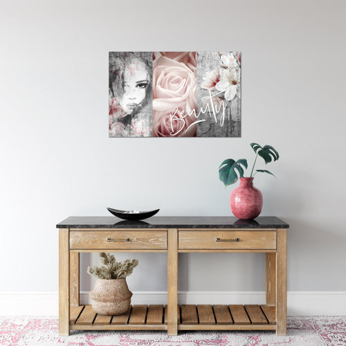 Runa Art Bild Blumen Vintage Modern Wandbilder Wohnzimmer 1 Teilig - Made In Germany - Frau Bunt Flur 039315a