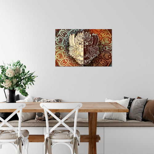 Runa Art Bild Mandala Abstrakt Modern Wandbilder Wohnzimmer Schlafzimmer 1 Teilig - Made In Germany - Kupfer Beige Braun Flur 040115a
