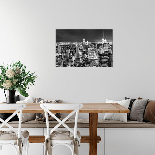Runa Art Bild New York Skyline Modern Wandbilder Wohnzimmer Büro 1 Teilig - Made In Germany - Amerika NY Schwarz Weiss Flur 036215c