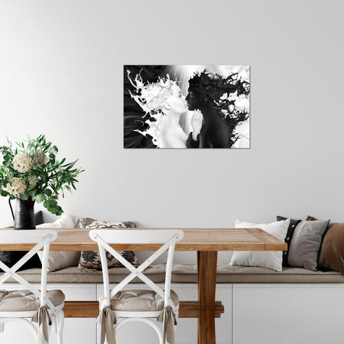 Runa Art Bild Milk und Coffee Modern Wandbilder Wohnzimmer Schlafzimmer 1 Teilig - Made In Germany - Liebe Schwarz Weiss Flur 005015b