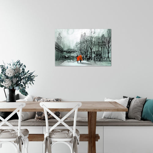 Runa Art Bild London Modern Wandbilder Wohnzimmer Schlafzimmer 1 Teilig - Made In Germany - Stadt Abstrakt Blau Flur 009715b