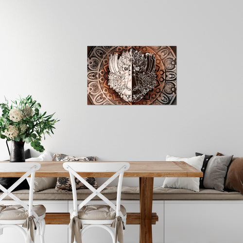 Runa Art Bild Mandala Abstrakt Modern Wandbilder Wohnzimmer Schlafzimmer 1 Teilig - Made In Germany - Kupfer Beige Braun Flur 040115c