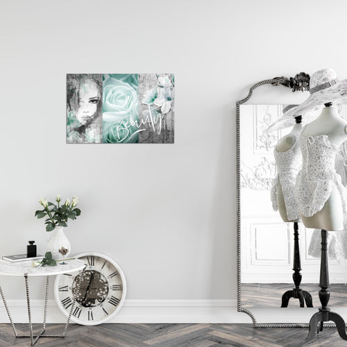 Runa Art Bild Blumen Vintage Modern Wandbilder Wohnzimmer 1 Teilig - Made In Germany - Frau Bunt Flur 039315b