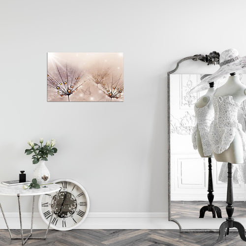 Runa Art Bild Pusteblume Modern Wandbilder Wohnzimmer Schlafzimmer 1 Teilig - Made In Germany - Natur Rosa Flur 016915a