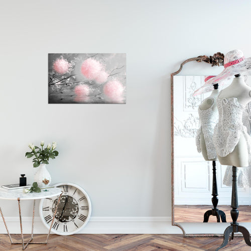 Runa Art Bild Pusteblumen Modern Wandbilder Wohnzimmer Schlafzimmer 1 Teilig - Made In Germany - Abstrakt Grau Rosa Flur 044215b