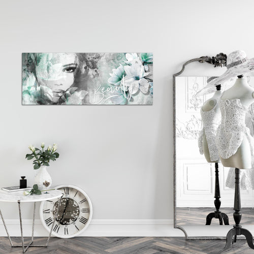 Runa Art Wandbild Blumen Vintage 1 Teilig 100 x 40 cm Modern Bild auf Vlies Leinwand Frau Wohnzimmer Bunt 039312b