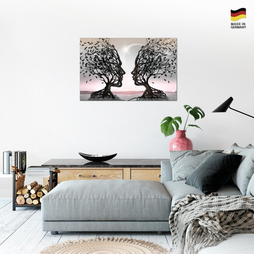 Runa Art Bild Abstrakt Modern Wandbilder Wohnzimmer Schlafzimmer Büro 1 Teilig - Made In Germany - Schwarz Gesichter Flur 044815b
