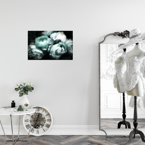 Runa Art Bild Blumen Rosen Modern Wandbilder Wohnzimmer 1 Teilig - Made In Germany - Vintage Schwarz Bunt Flur 039115b