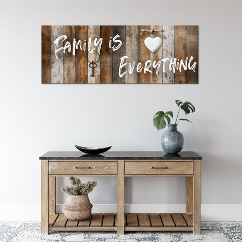 Runa Art Wandbild Home Abstrakt 1 Teilig 100 x 40 cm Modern Bild auf Vlies Leinwand Vintage Schlafzimmer Wohnzimmer Beige Braun 040212a